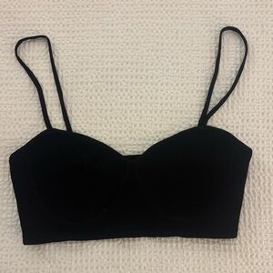 Zara Ribber Black Bralette